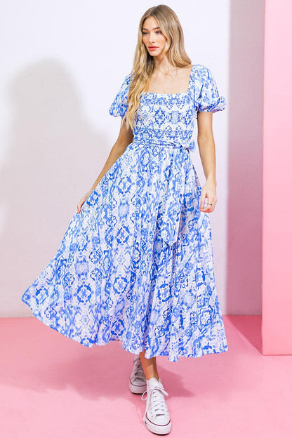 Gotta Get Going Woven Midi Dress