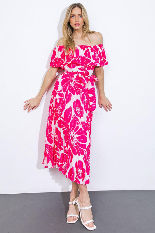 Love Script Woven Midi Dress