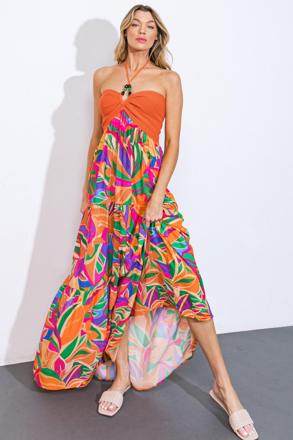 Into the Thick of it Combination Midi Dress