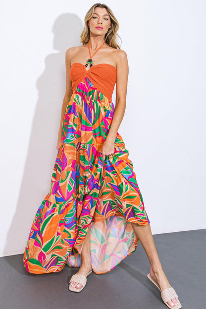 Into the Thick of it Combination Midi Dress