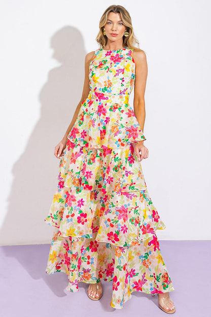 Del Rey High Rise Woven Maxi Dress