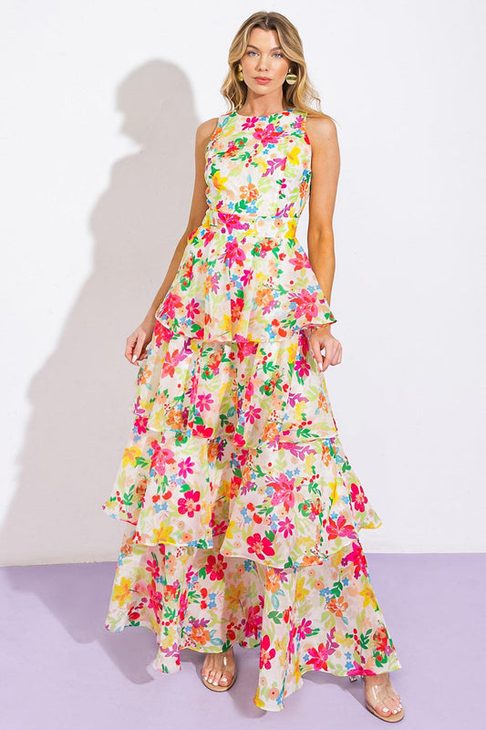 Del Rey High Rise Woven Maxi Dress