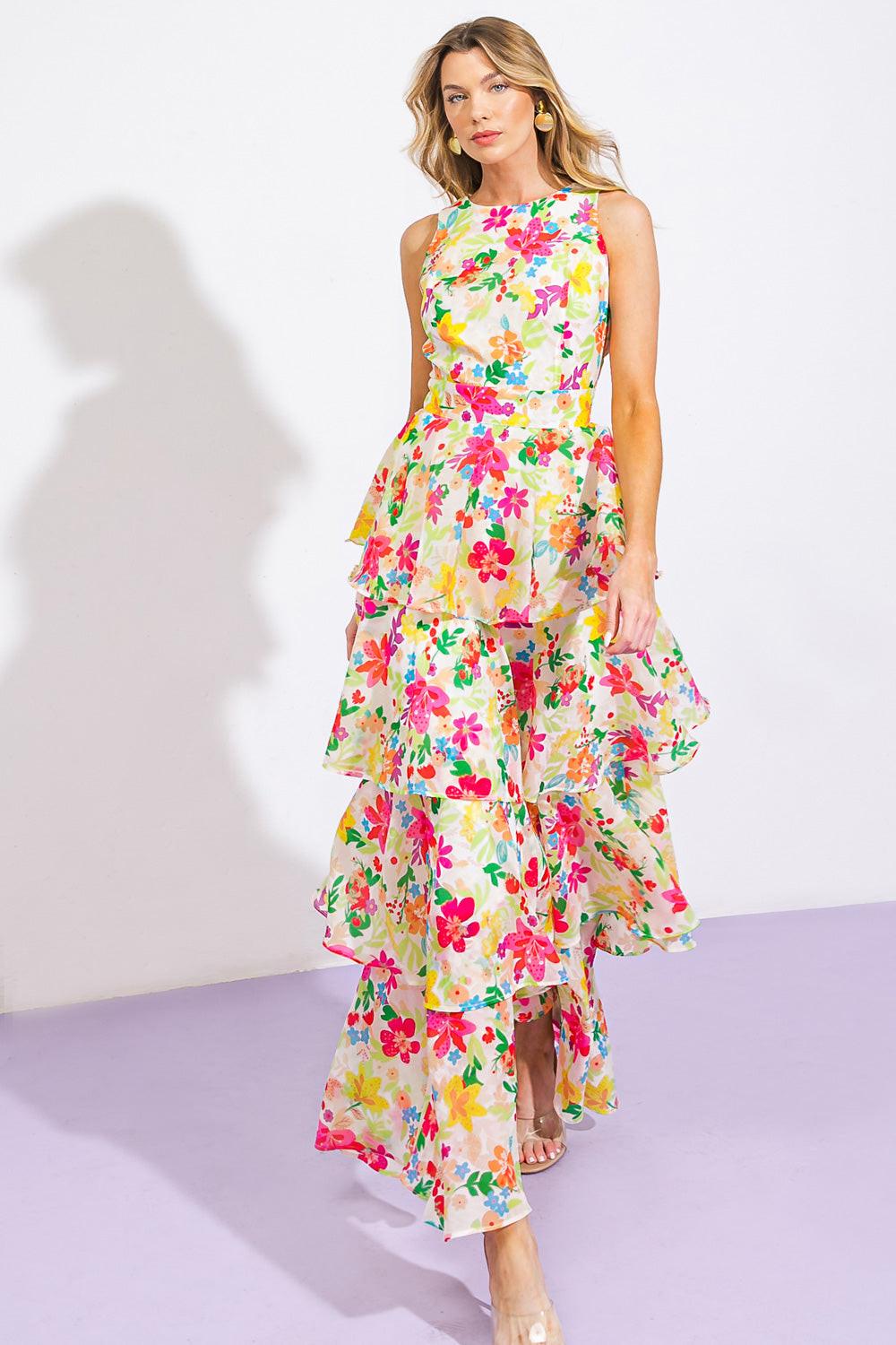 Del Rey High Rise Woven Maxi Dress