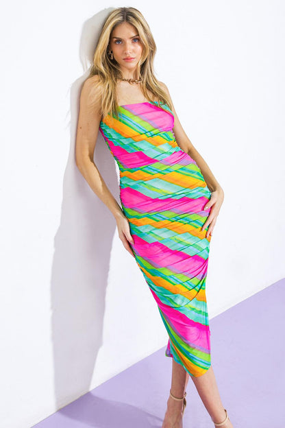 Desirable Destinations Mesh Midi Dress