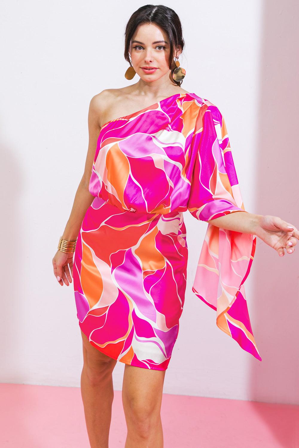 Desert Express Woven Satin Mini Dress