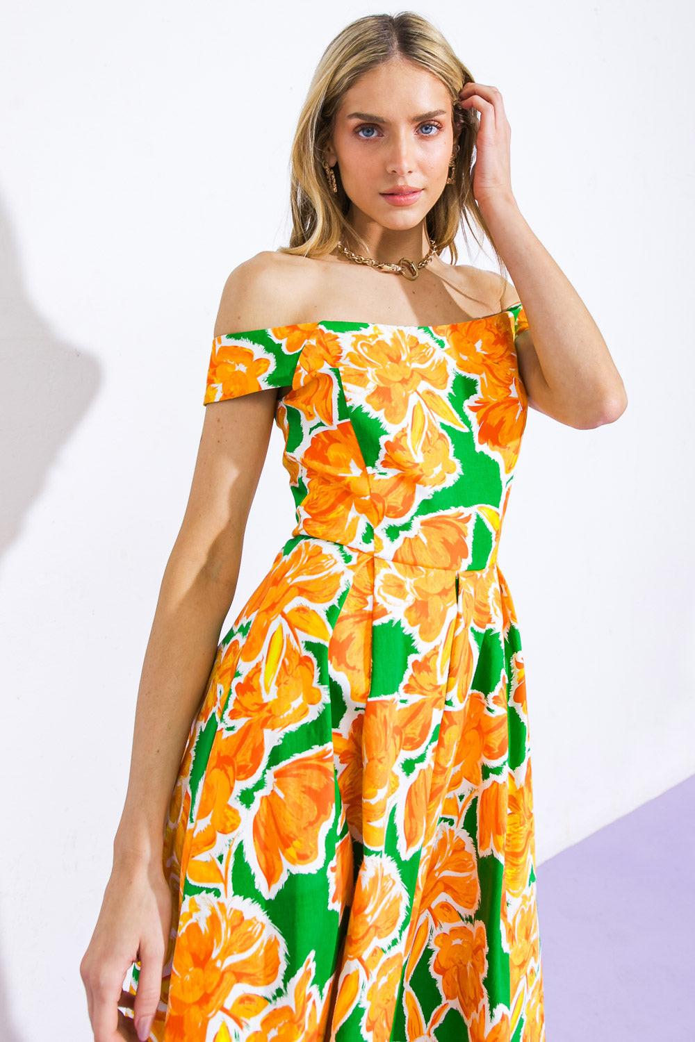 Where I Want to Be Twill Midi Dress
