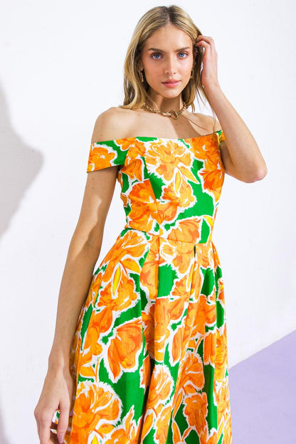 Where I Want to Be Twill Midi Dress
