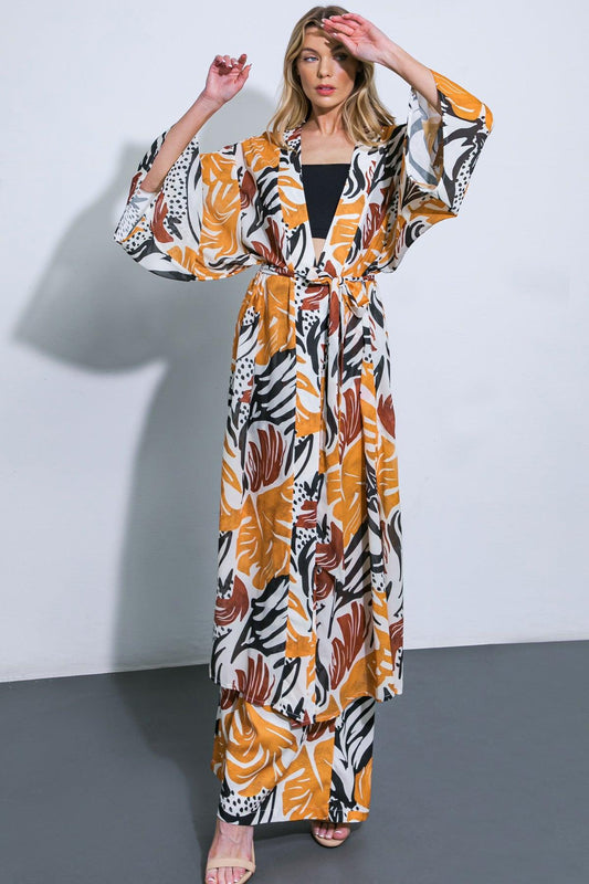 Where the Wind Woven Midi Kimono