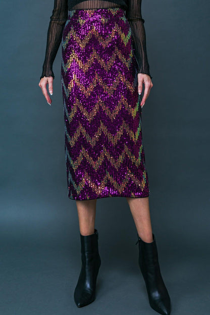 Be Happy Friend Sequin Midi Skirt