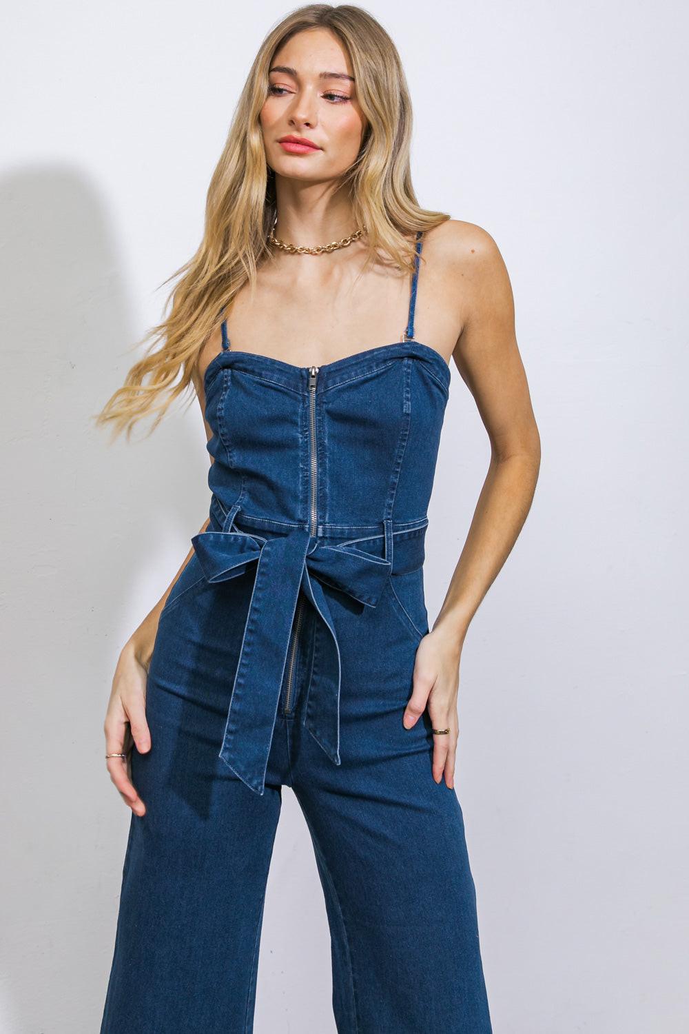 Drift Away Denim Jumpsuit