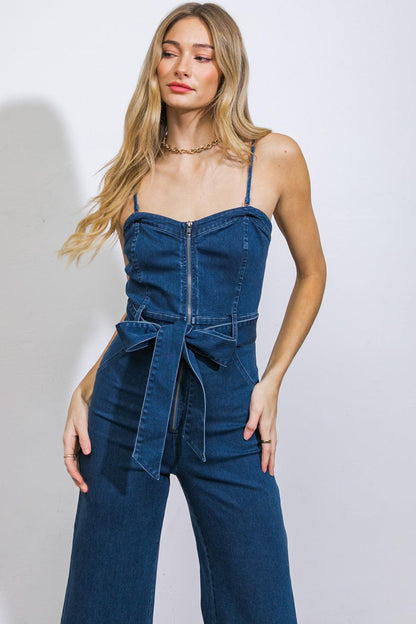 Drift Away Denim Jumpsuit