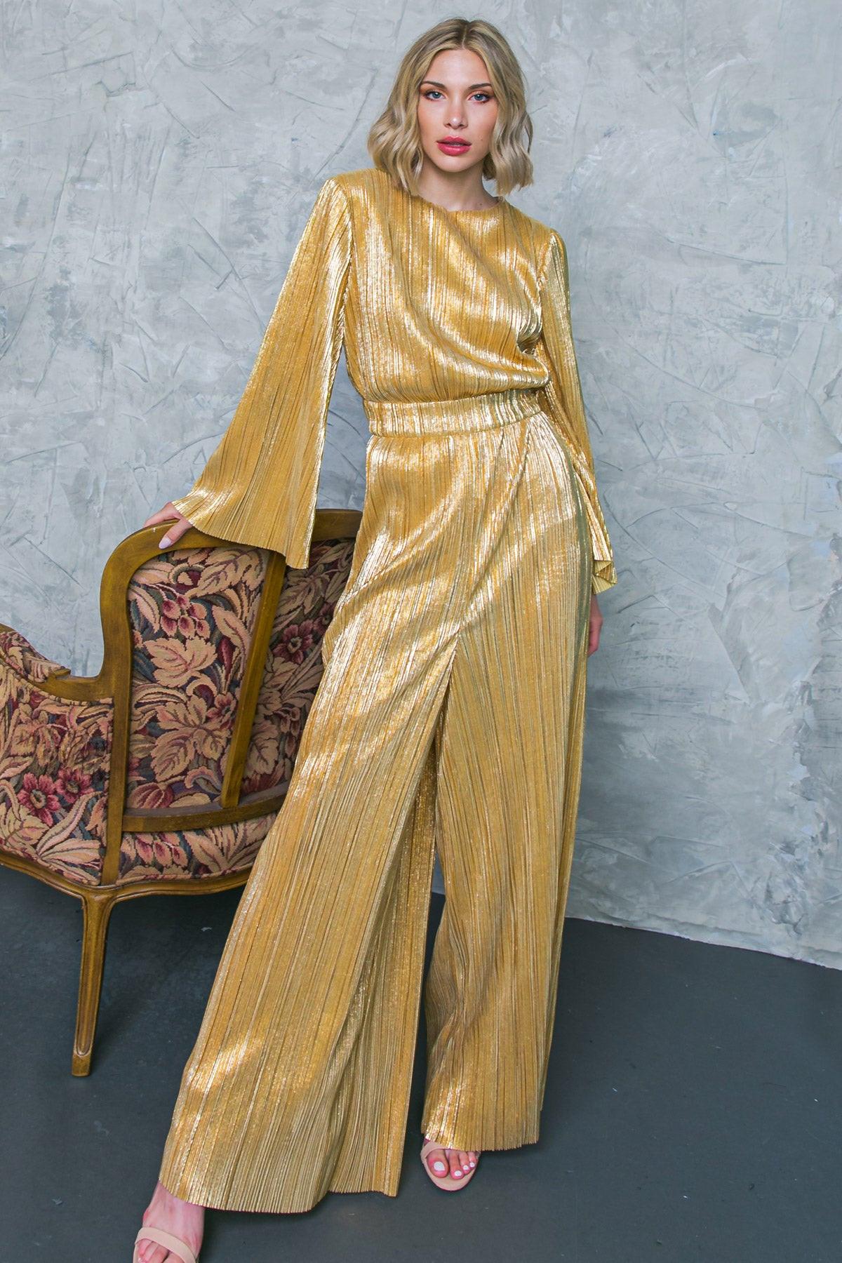 Dare to Dazzle Plisse Jumpsuit