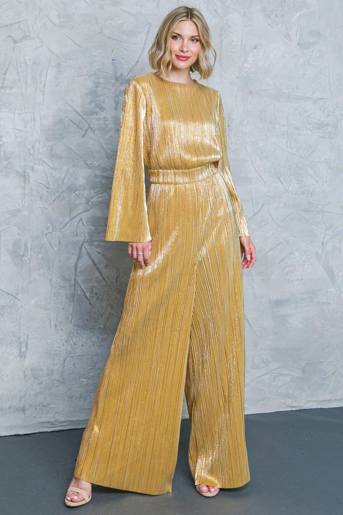 Dare to Dazzle Plisse Jumpsuit