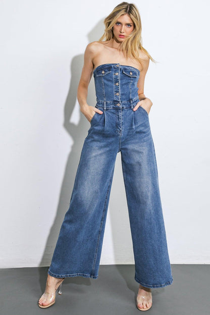 Sky Full of Stars Denim Jumpsuit