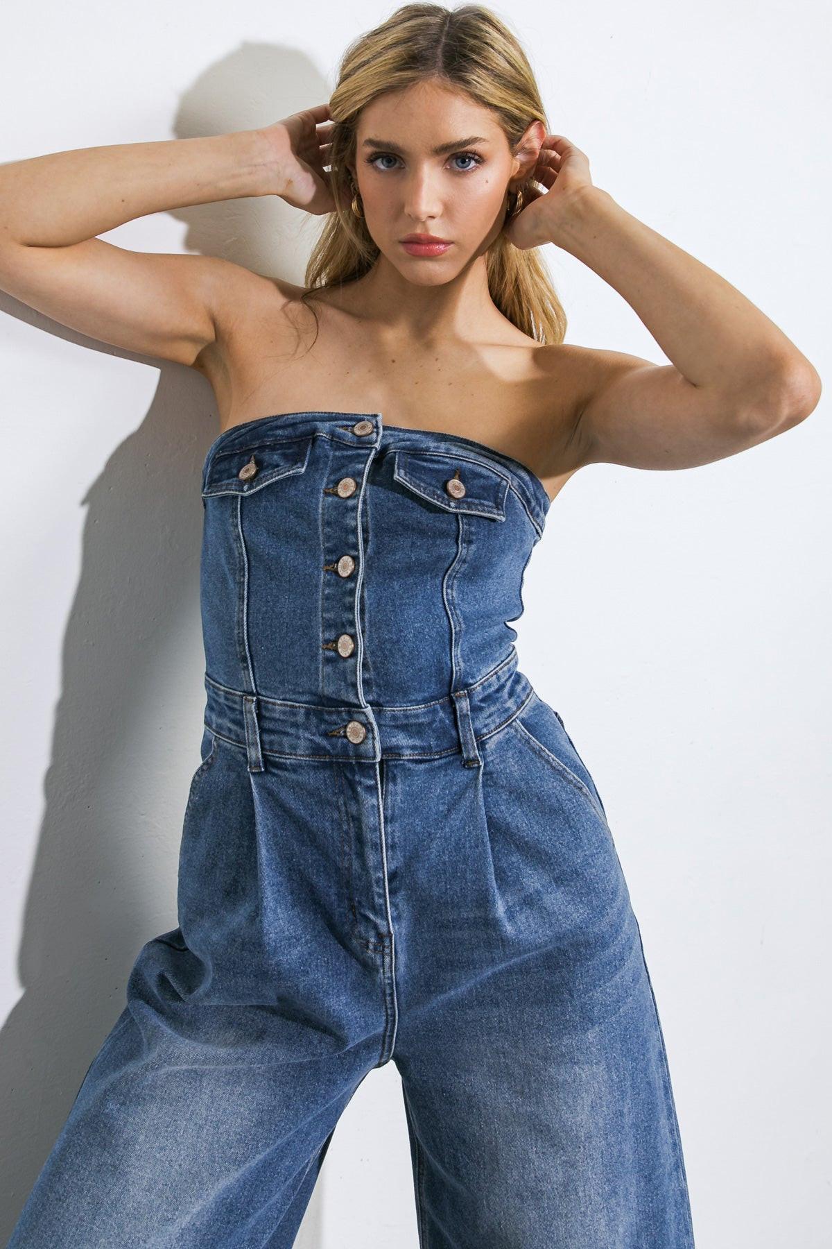 Sky Full of Stars Denim Jumpsuit