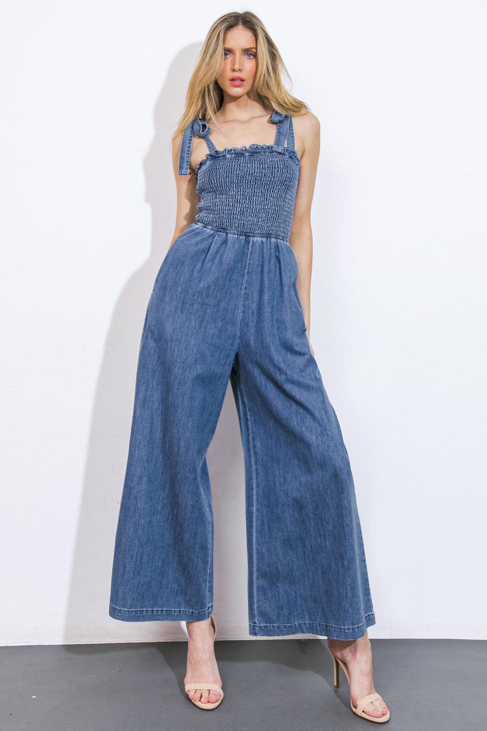 Getting it Done Denim Jumpsuit