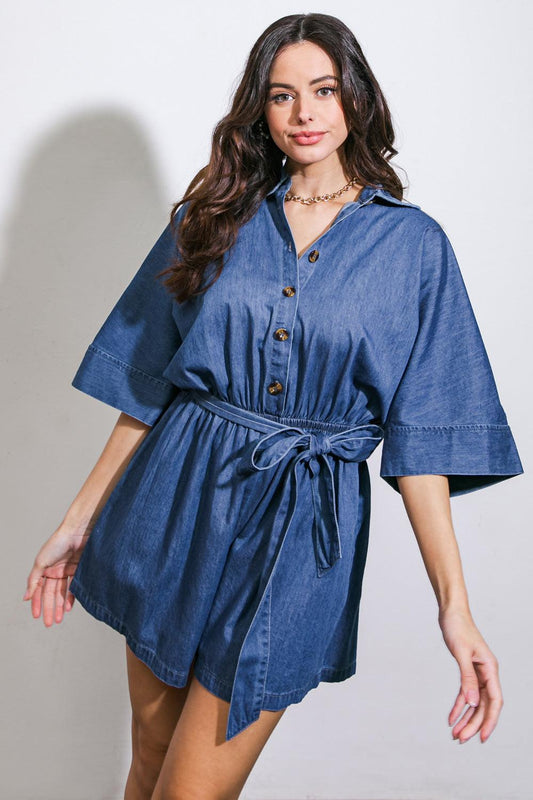 Seize the Day Denim Romper
