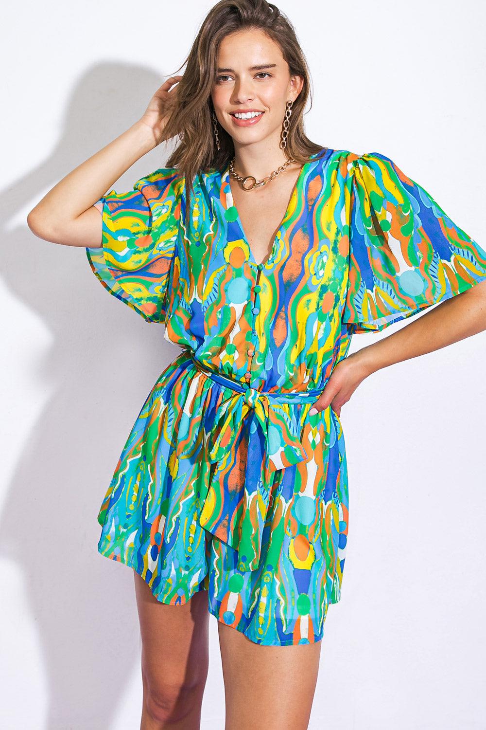 In My Happy Place Woven Romper
