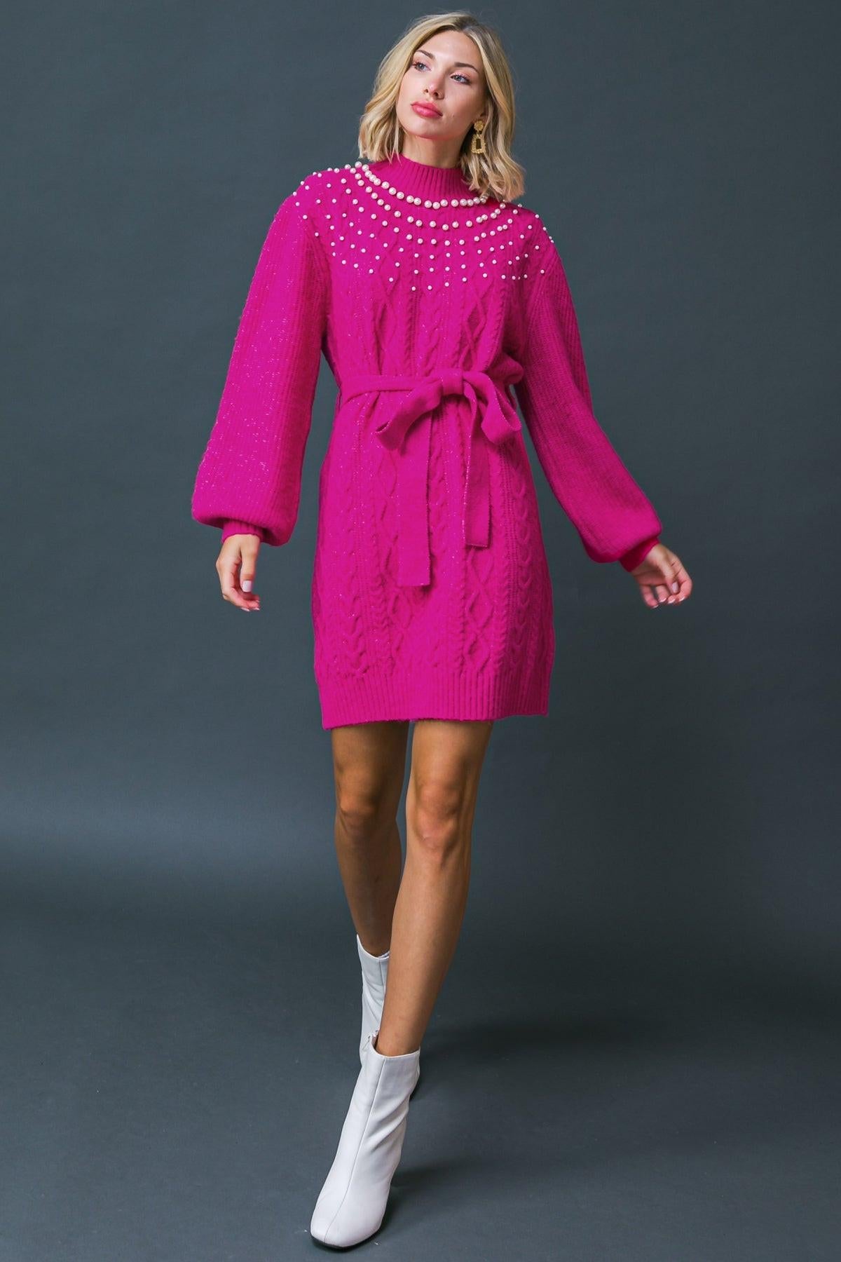 Bring the Vibes Sweater Mini Dress