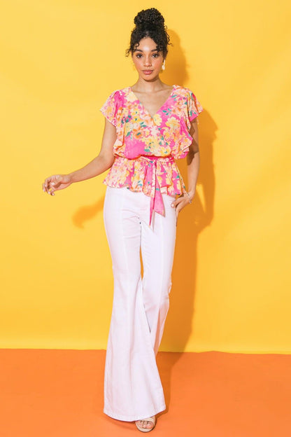 Faded View Woven Top