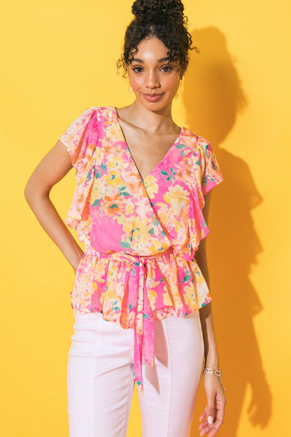 Faded View Woven Top