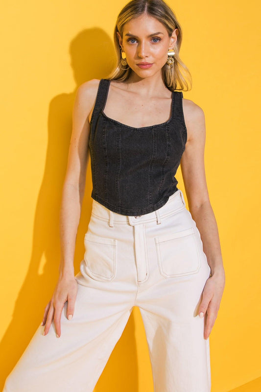 All Ahead Denim Crop Top