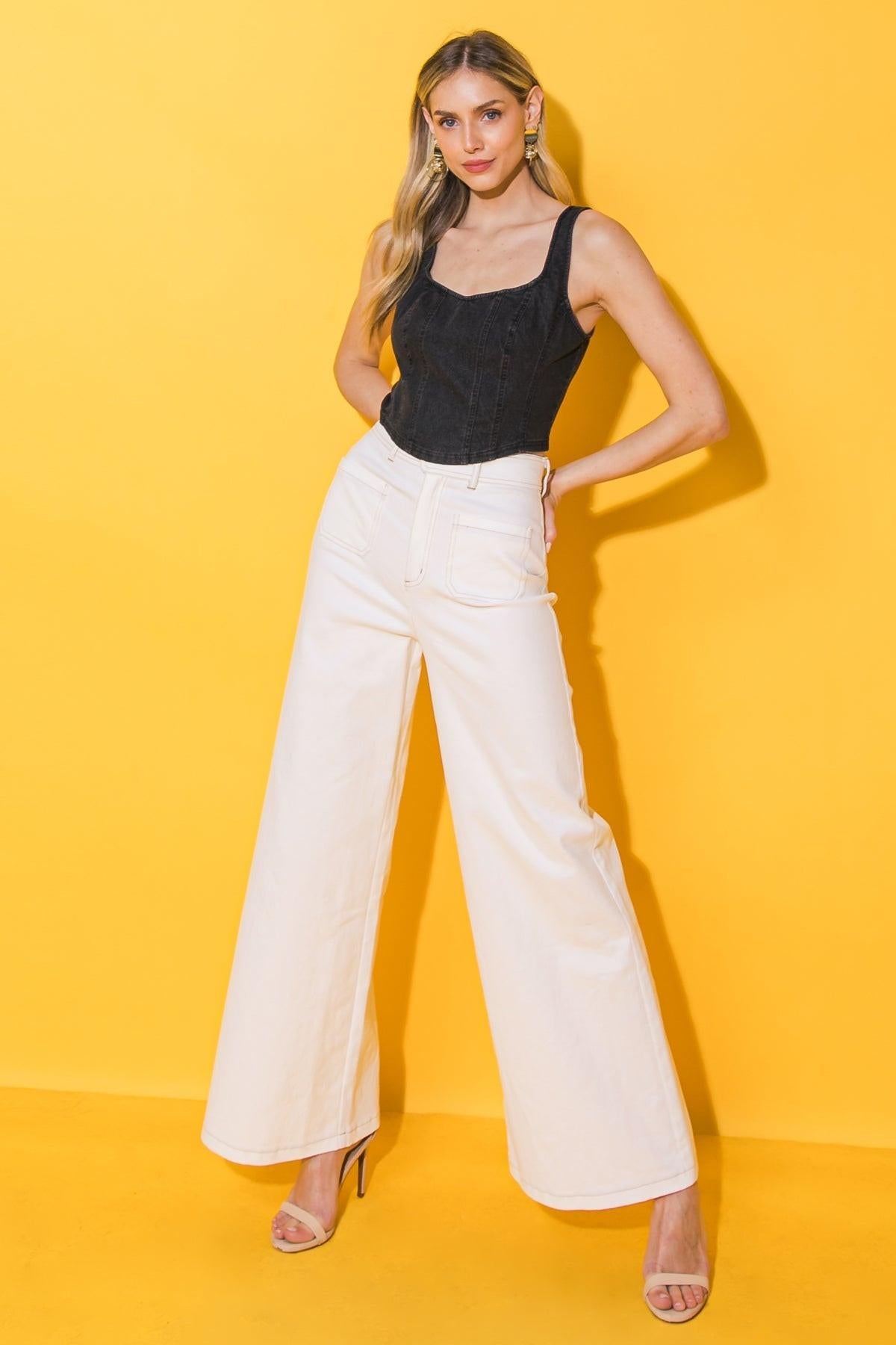 All Ahead Denim Crop Top