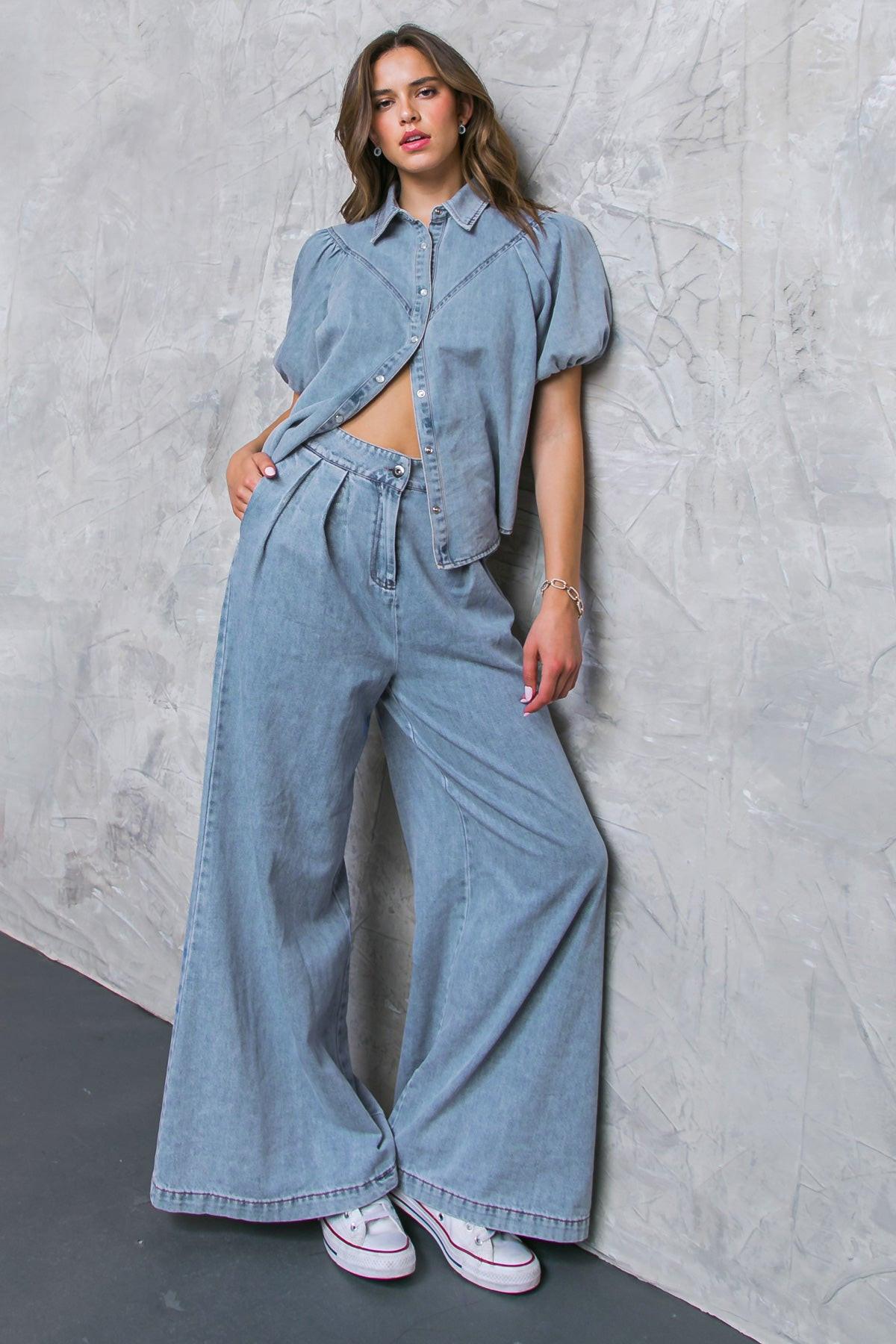 Be My Baby Acid Washed Top