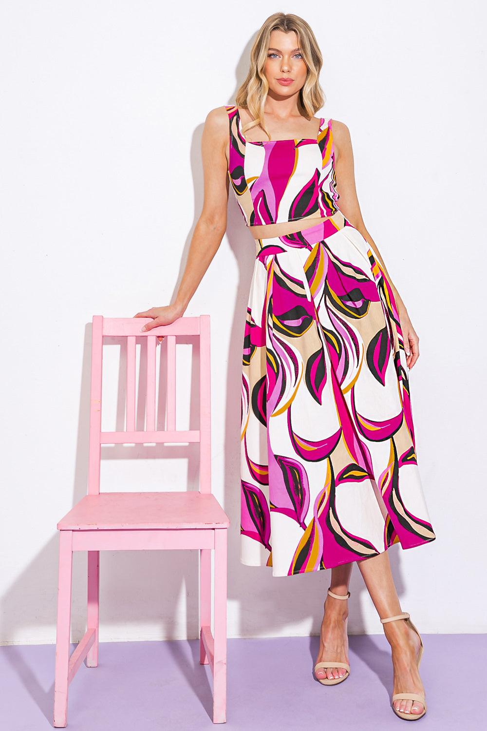 Cocktail Club Woven Twill Top and Skirt