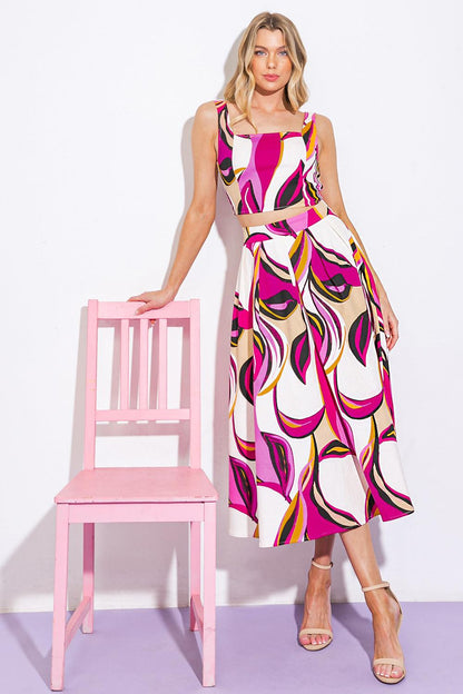 Cocktail Club Woven Twill Top and Skirt