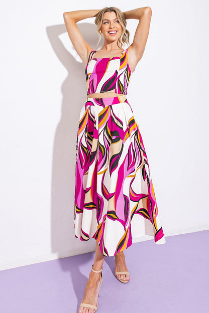 Cocktail Club Woven Twill Top and Skirt