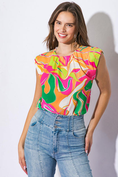 Send a Postcard Woven Top