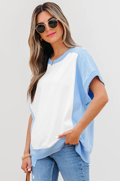 Threaded Pear Waverly Exposed Seam Crew Neck Top