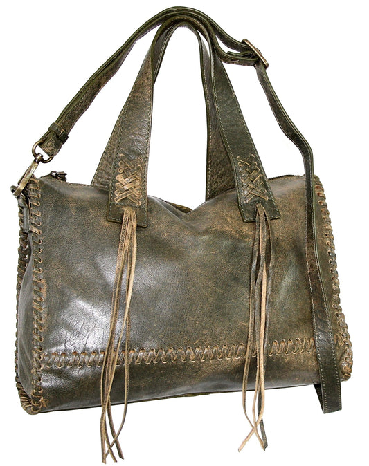 Payton Convertible Satchel in Green