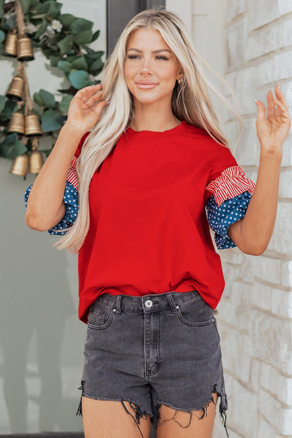 Threaded Pear Aspyn Short Puff Sleeve Top