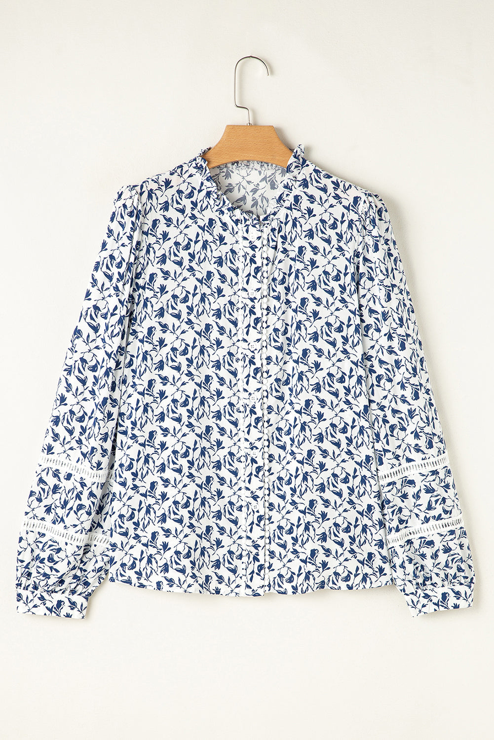 Threaded Pear Melanie Lace Floral Puff Sleeve Top