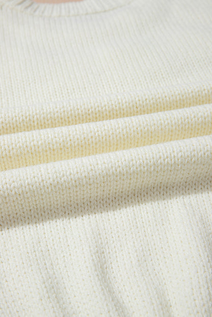 Threaded Pear Rheakara Textured Puff Sleeve Sweater