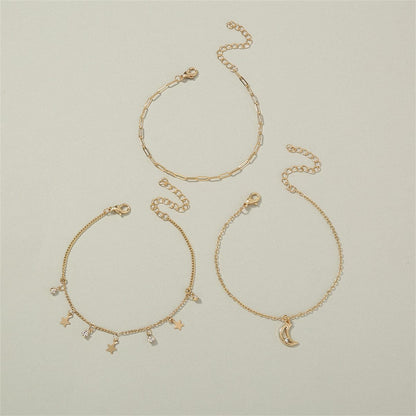 Cubic Zirconia & Goldtone Celestial Bracelet Set