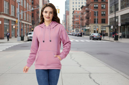 🖤 Women’s Winter Velvet Hoodie — Solid Color Warm Sweatshirt