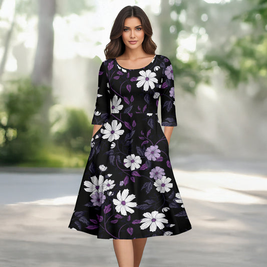Black, Purple, and White-
