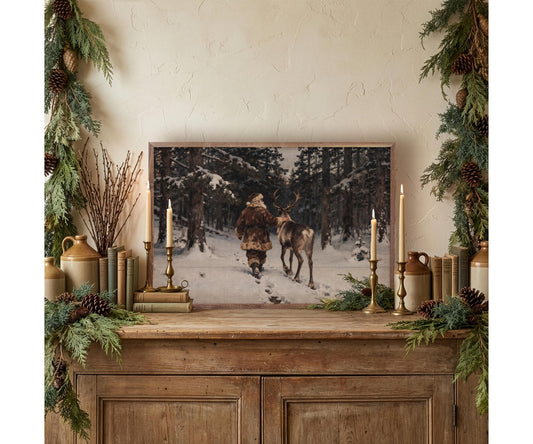 Kendrick Home Santa And His Reindeer Walking
