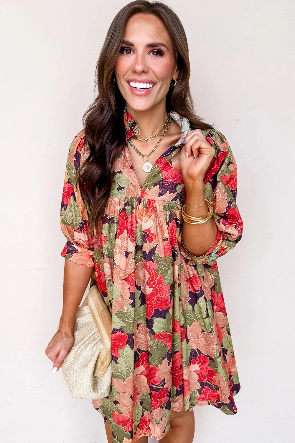 Threaded Pear Annika Half Sleeve Mini Dress
