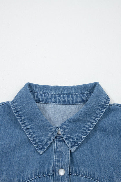 Threaded Pear Keyla Ruffled Short Sleeve Shirt