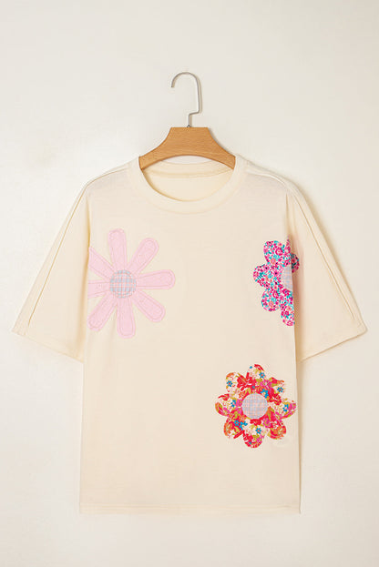 Threaded Pear Hannah Flower Patched Loose Top
