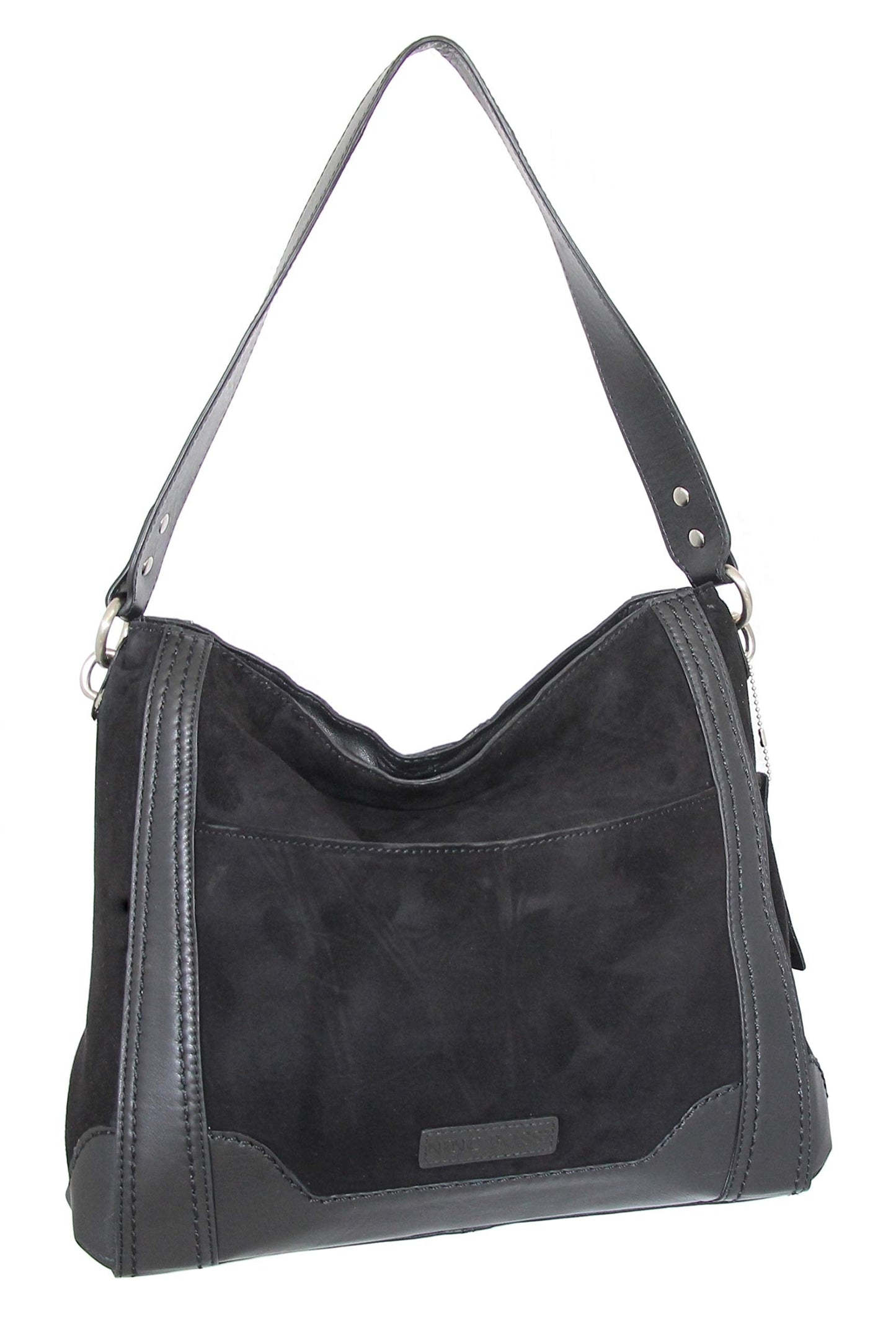 Hottie Leather Hobo in Black