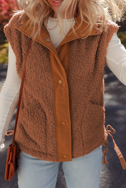 Threaded Pear Evelyn Knot Side Plush Vest