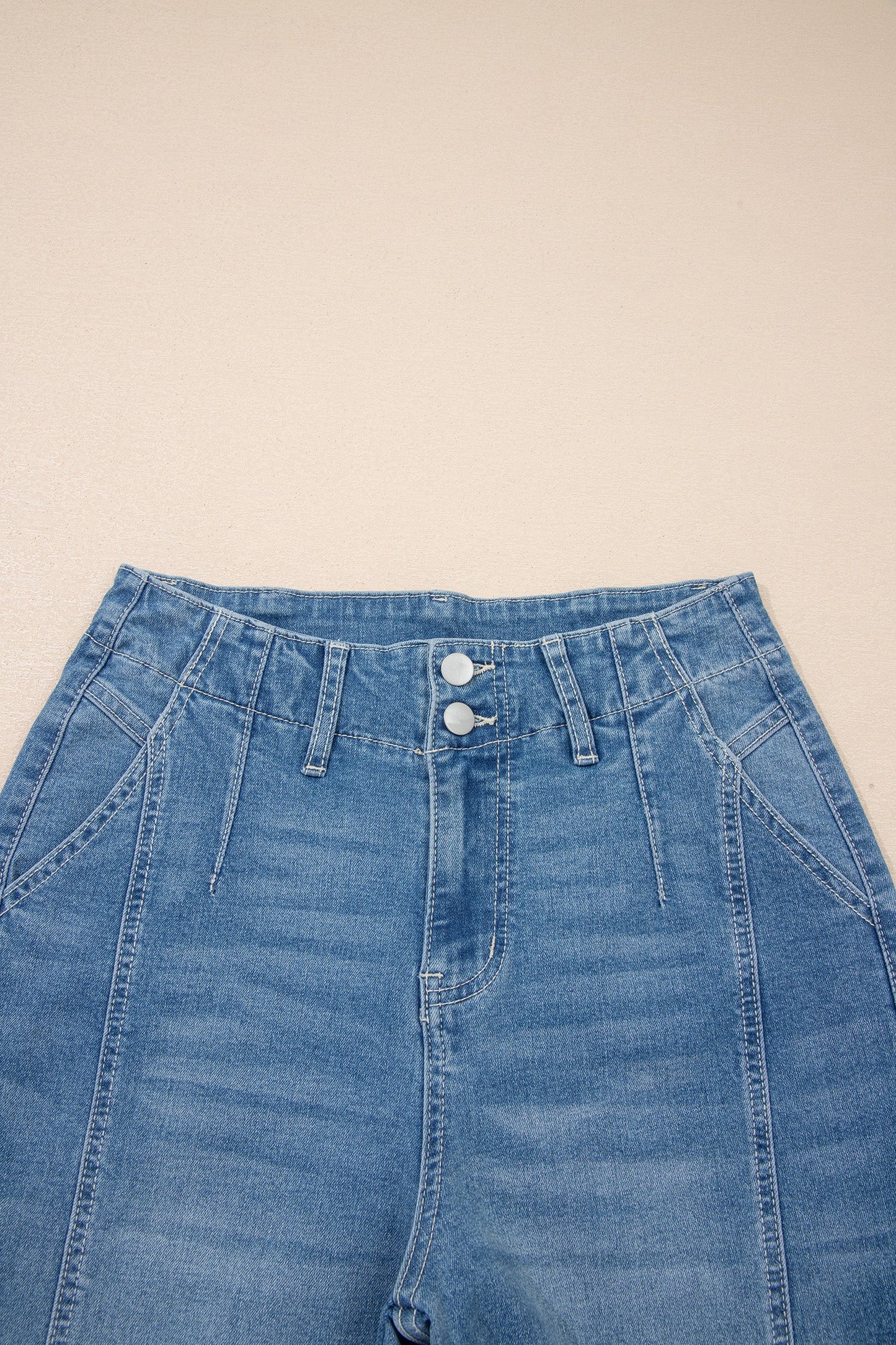 Threaded Pear Hana Wash Cuffed Barrel Jeans
