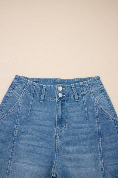 Threaded Pear Hana Wash Cuffed Barrel Jeans