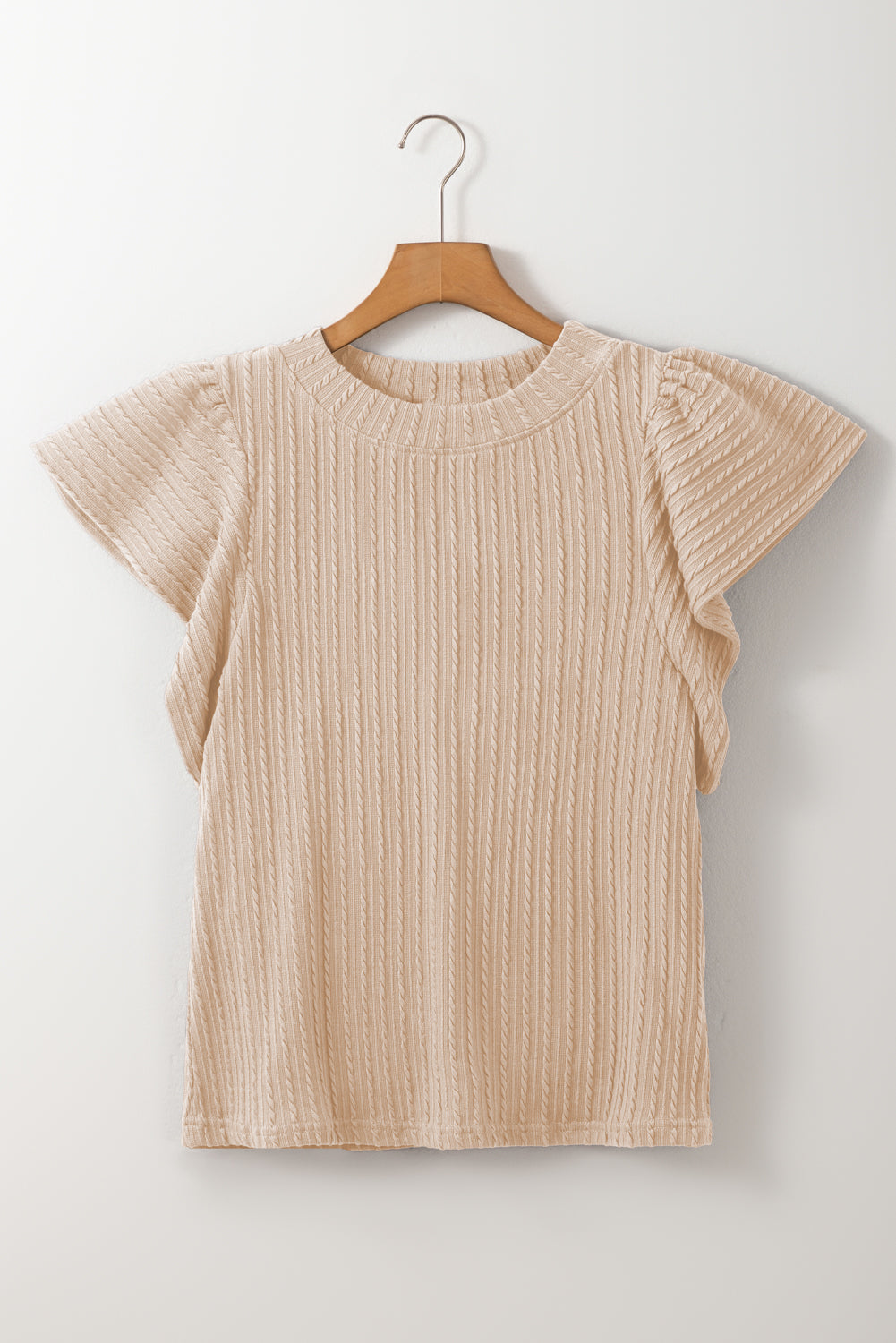 Threaded Pear Brynn Textured Flutter Sleeve Top