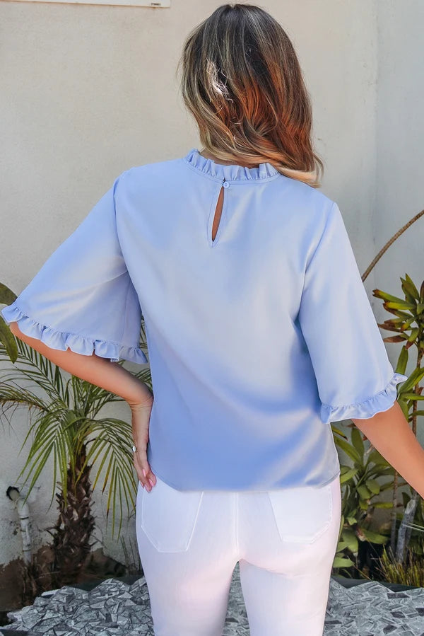 Threaded Pear Cleo Bell Sleeve Loose Blouse